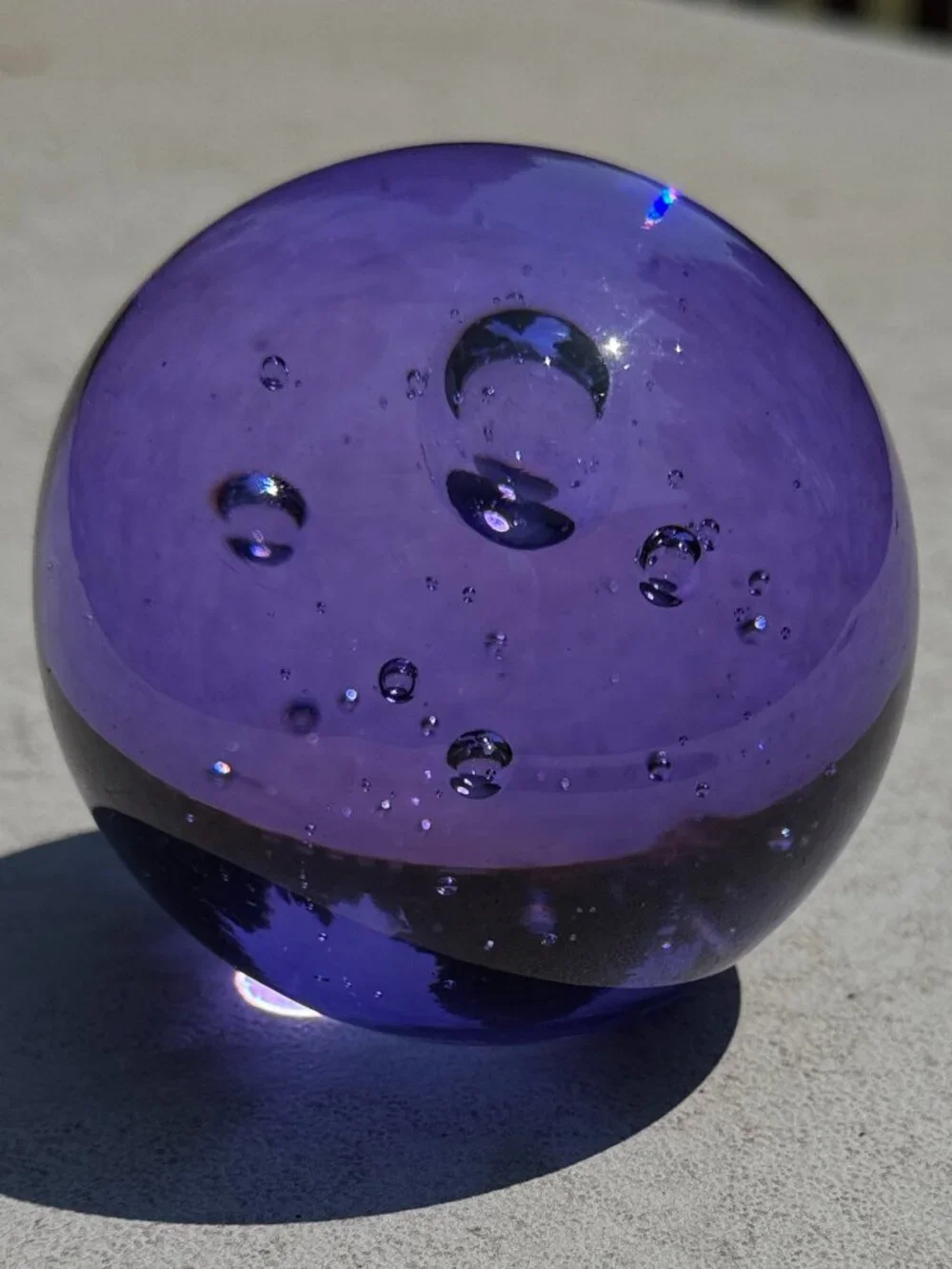Purple Glass Orb Paperweight